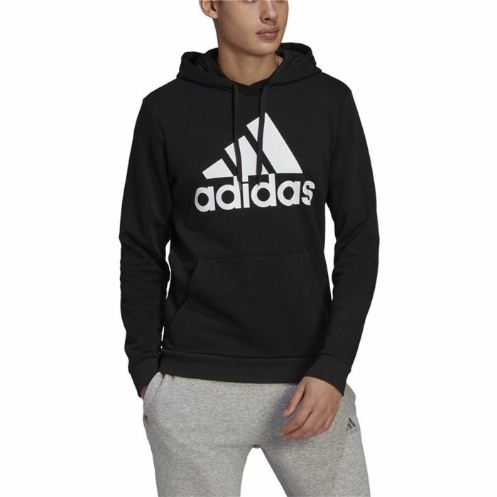 Sudadera con Capucha Hombre Adidas Essentials Fleece Big Logo Negro 3