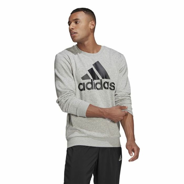 Sudadera sin Capucha Hombre Adidas Essential Big Logo Gris 4 Sudadera sin Capucha Hombre Adidas Essential Big Logo Gris 4