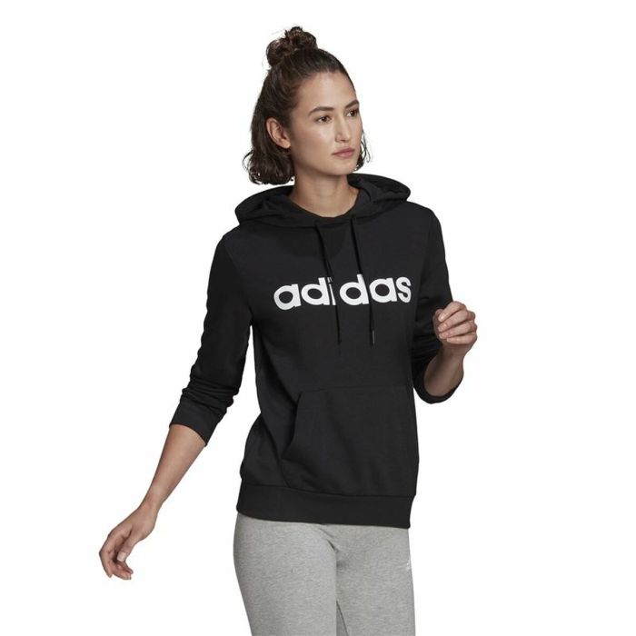 Sudadera con Capucha Mujer Adidas Essentials Logo Negro 3