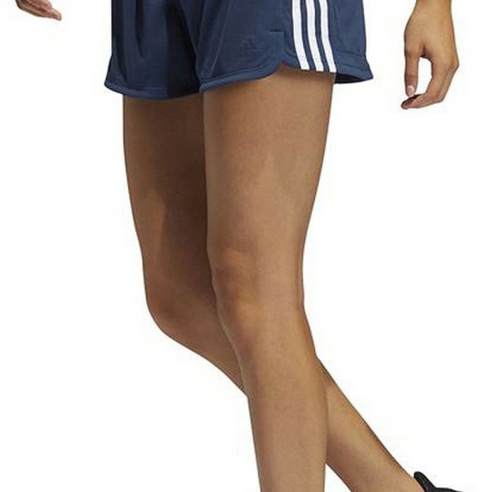 Pantalones Cortos Deportivos para Mujer Adidas Knit Pacer 3 Stripes Azul oscuro Mujer 4