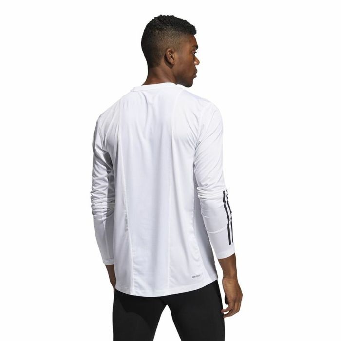 Camiseta de Manga Corta Hombre Adidas Techfit Fitted 3 Bandas Blanco 4