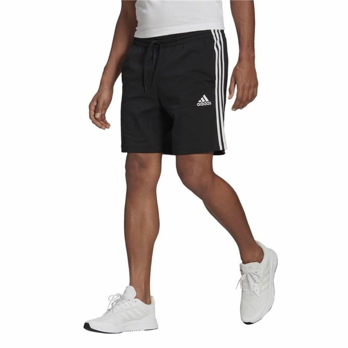 Pantalones Cortos Deportivos para Hombre Adidas Essentials 3 Stripes Aeroready Negro 5
