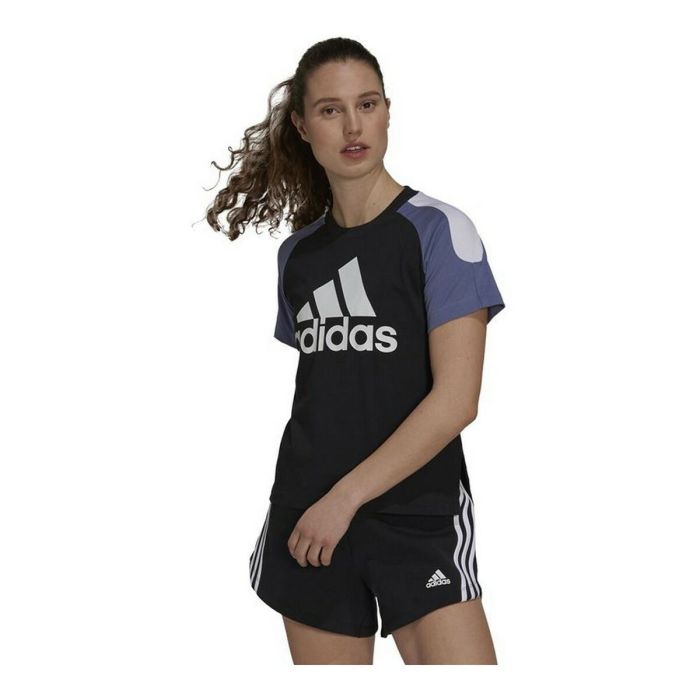 Camiseta de Manga Corta Mujer Adidas Sportswear Colorblock Negro 5