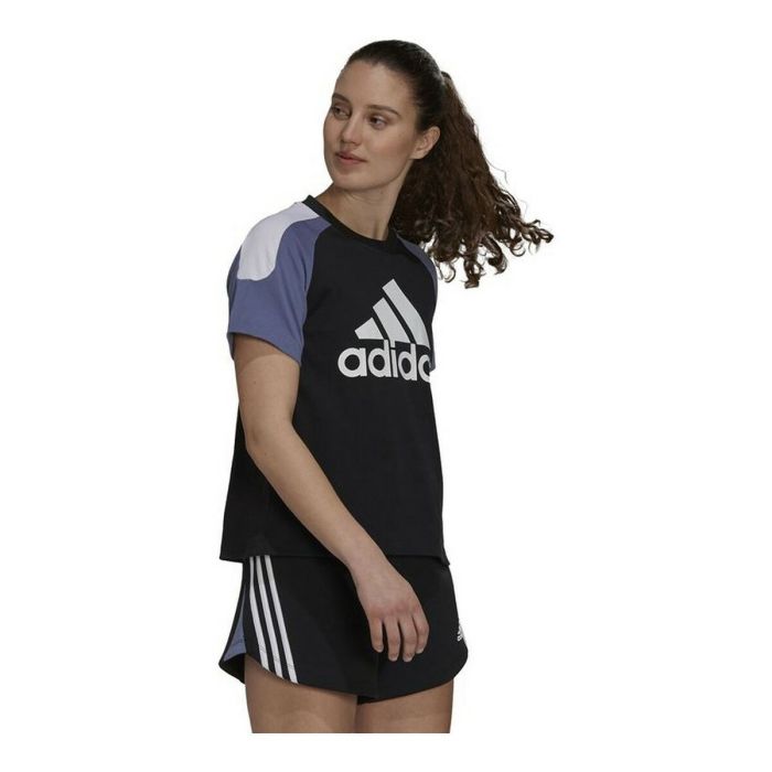 Camiseta de Manga Corta Mujer Adidas Sportswear Colorblock Negro 3