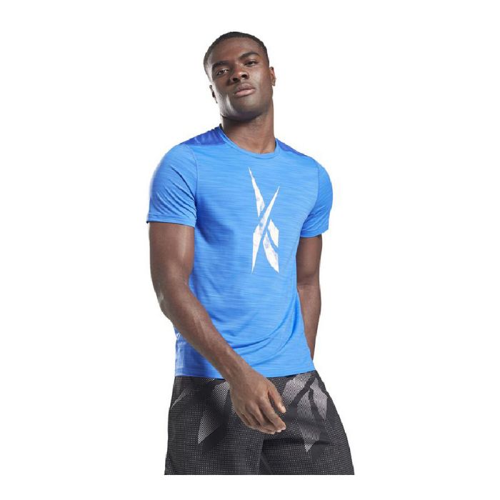 Camiseta de Manga Corta Hombre Reebok Workout Ready Activchill Azul 5