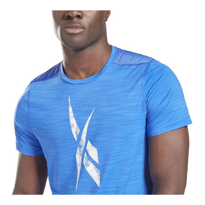 Camiseta de Manga Corta Hombre Reebok Workout Ready Activchill Azul 2