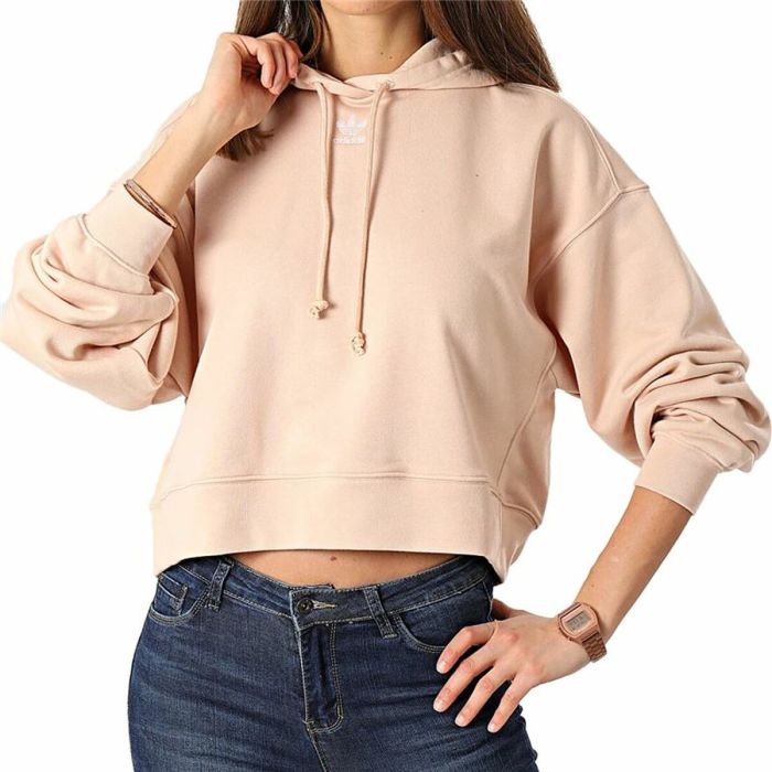 Sudadera con Capucha Mujer Adidas Loungewear Adicolor Salmón Sudadera con Capucha Mujer Adidas Loungewear Adicolor Salmón