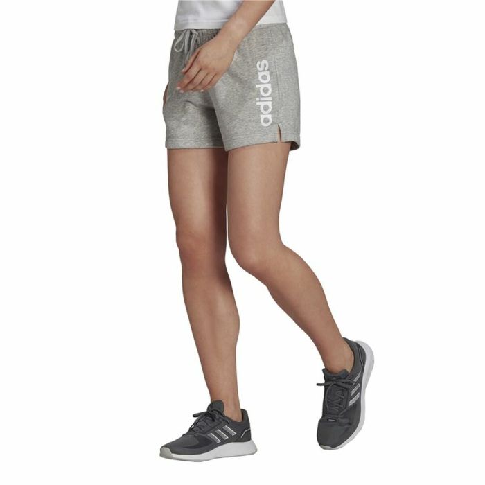 Pantalón Corto Deportivo Adidas Essentials Slim Logo Mujer Gris 5