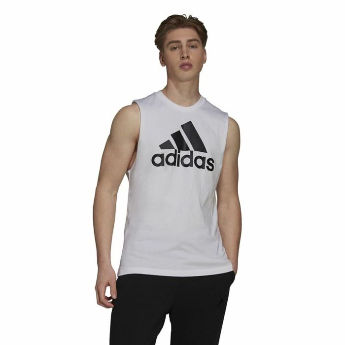 Camiseta de Tirantes Hombre Adidas Essentials Big Logo Blanco 3