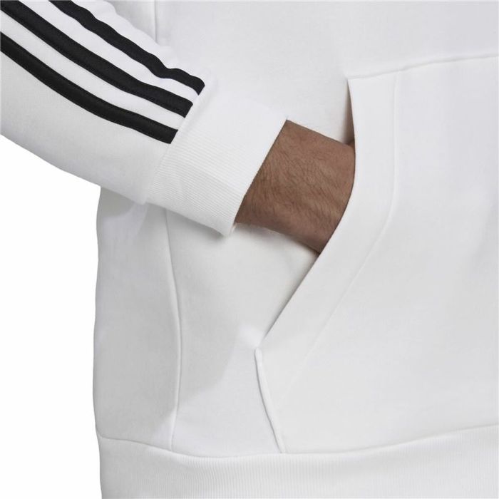 Sudadera con Capucha Hombre Adidas Essentials 3 Stripes Blanco 1