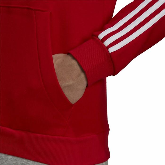 Sudadera con Capucha Hombre Adidas Essentials Fleece 3 Stripes Rojo 2