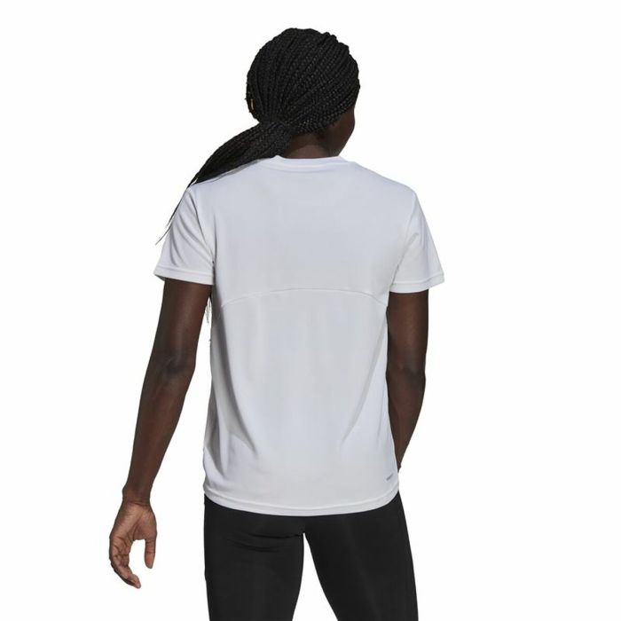 Camiseta de Manga Corta Mujer Adidas  Aeroready D2M Sport  Blanco 4