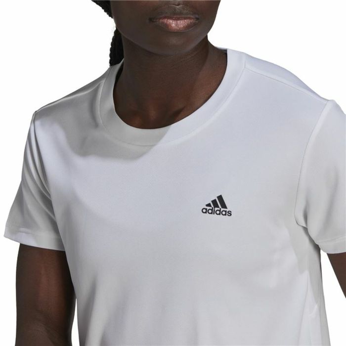 Camiseta de Manga Corta Mujer Adidas  Aeroready D2M Sport  Blanco 2