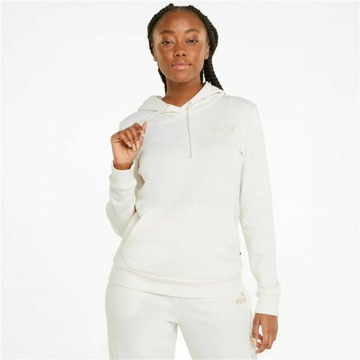 Sudadera con Capucha Mujer Puma Essentials Embroidery Blanco 3