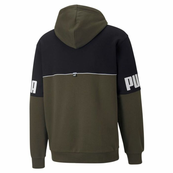 Sudadera con Capucha Hombre Puma Power Colorblock Verde Negro 5