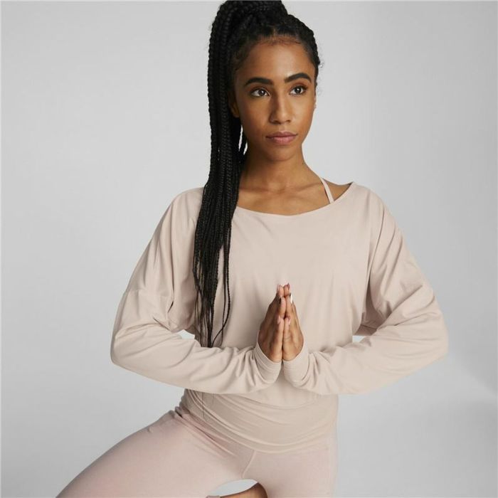 Sudadera sin Capucha Mujer Puma Studio Yogini Lite Salmón 4