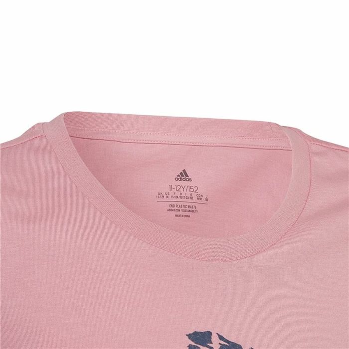 Camiseta de Manga Corta Infantil Adidas  Graphic  Rosa 3