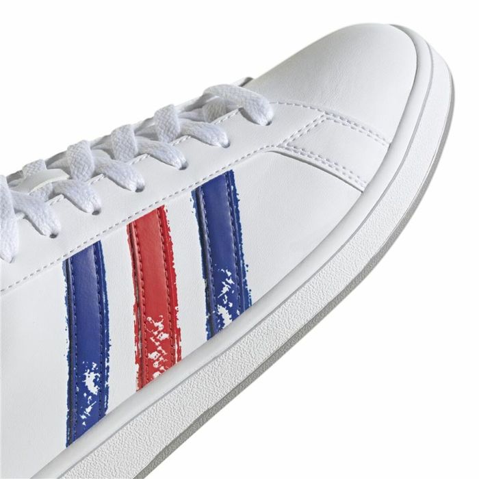 Zapatillas Casual Hombre Adidas Grand Court Base Beyond Rojo Azul Blanco 4