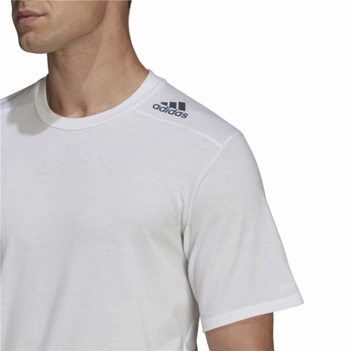 Camiseta de Manga Corta Hombre Adidas D4T Blanco 3