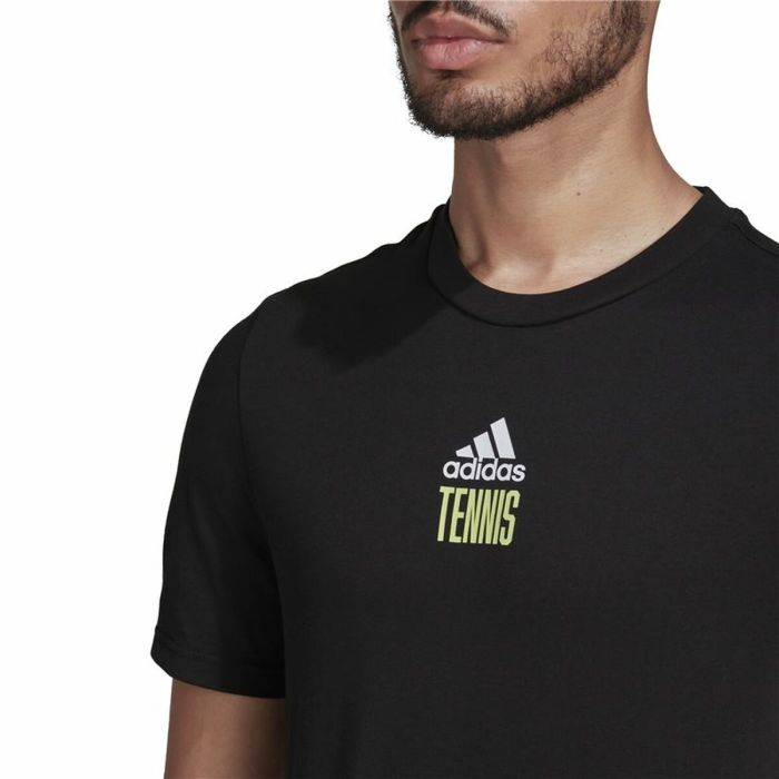 Camiseta de Manga Corta Hombre Adidas Aeroready Paris Graphic Tenis Negro 2