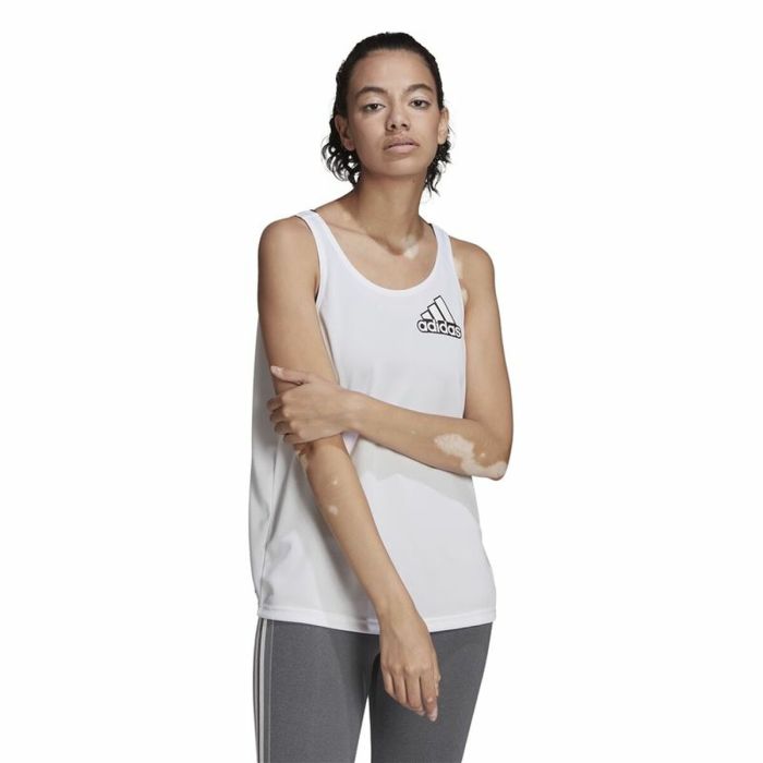 Camiseta para Mujer sin Mangas Adidas Designed to Move Blanco 3