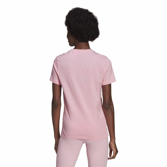 Camiseta de Manga Corta Mujer Adidas Loungewear Essentials Slim Logo Rosa 4
