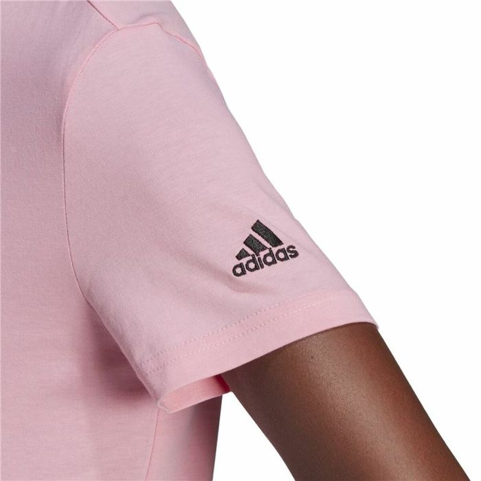 Camiseta de Manga Corta Mujer Adidas Loungewear Essentials Slim Logo Rosa 1