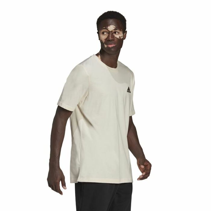 Camiseta de Manga Corta Hombre Adidas Essentials Feelcomfy Blanco 3