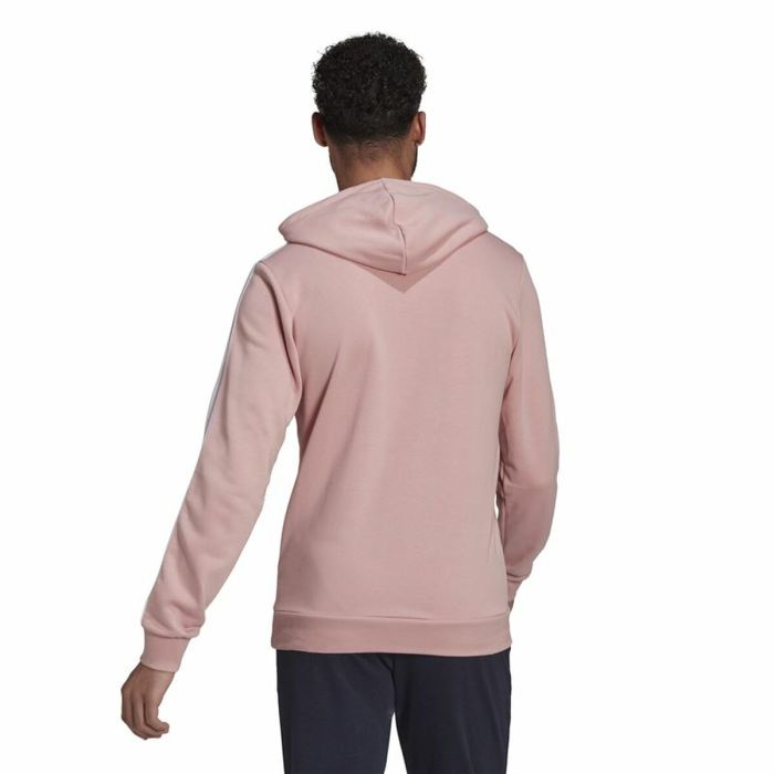 Sudadera con Capucha Hombre Adidas Essentials Wonder Mauve 3 Stripes Rosa 3