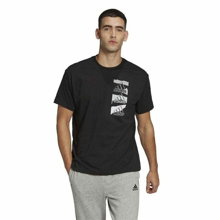 Camiseta de Manga Corta Hombre Adidas Essentials Brandlove Negro 3