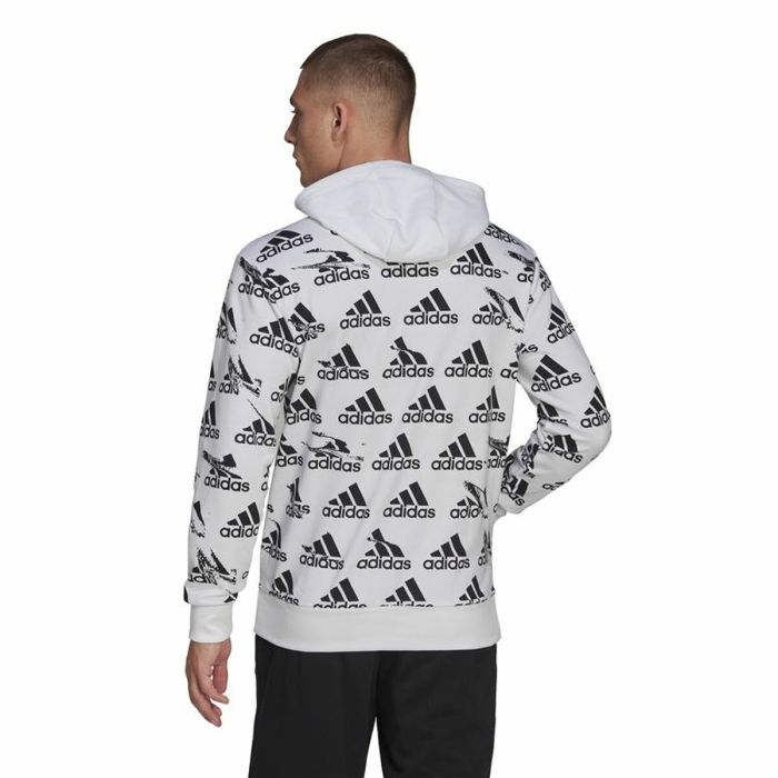 Sudadera con Capucha Hombre Adidas Essentials Brandlove Blanco 4