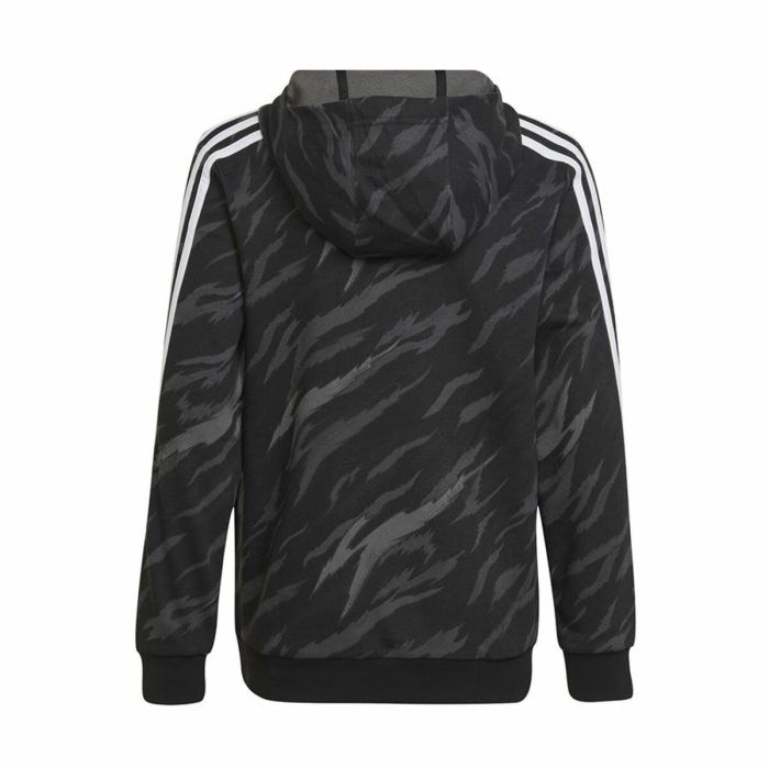 Sudadera con Capucha Niño Adidas 3 Stripes Negro 4