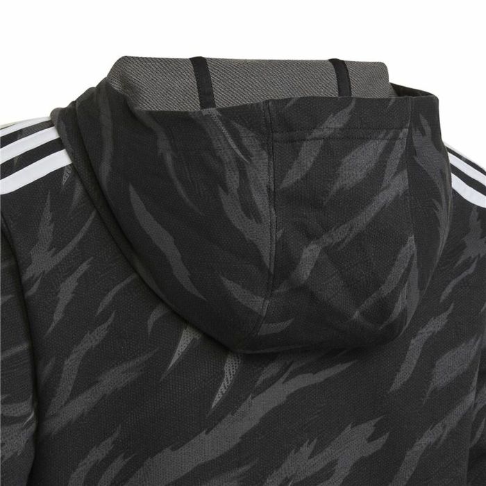 Sudadera con Capucha Niño Adidas 3 Stripes Negro 3