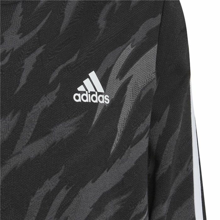 Sudadera con Capucha Niño Adidas 3 Stripes Negro 2