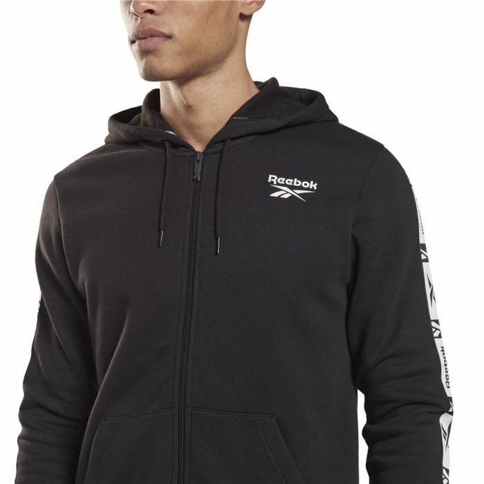 Chaqueta Deportiva para Hombre Reebok Identity Tape FZ Negro 2