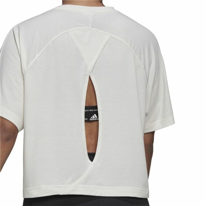 Camiseta de Manga Corta Mujer Adidas Aeroready Wrap-Back Blanco 1