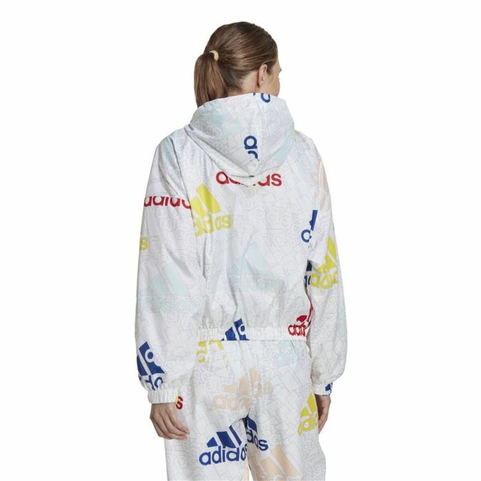 Chaqueta Deportiva para Mujer Adidas Essentials Multi-Colored Logo Blanco 4