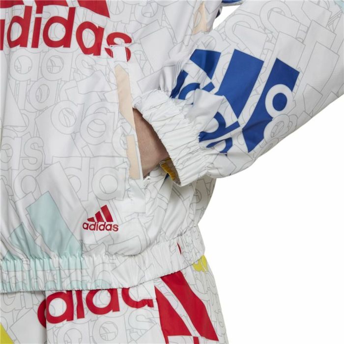 Chaqueta Deportiva para Mujer Adidas Essentials Multi-Colored Logo Blanco 2