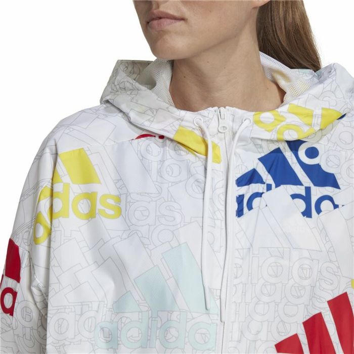 Chaqueta Deportiva para Mujer Adidas Essentials Multi-Colored Logo Blanco 1