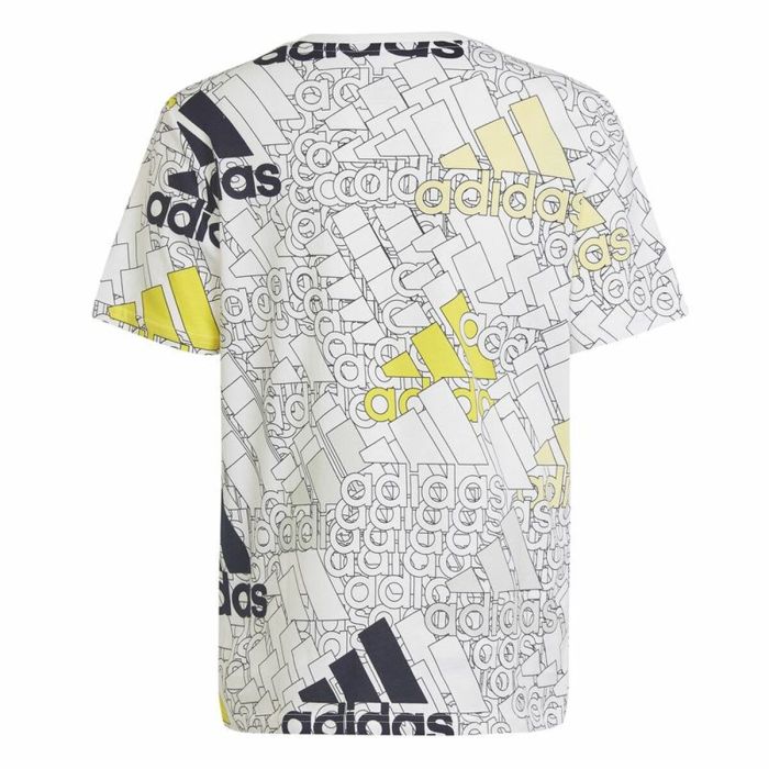 Camiseta de Manga Corta Infantil Adidas Brand Love  Blanco 4