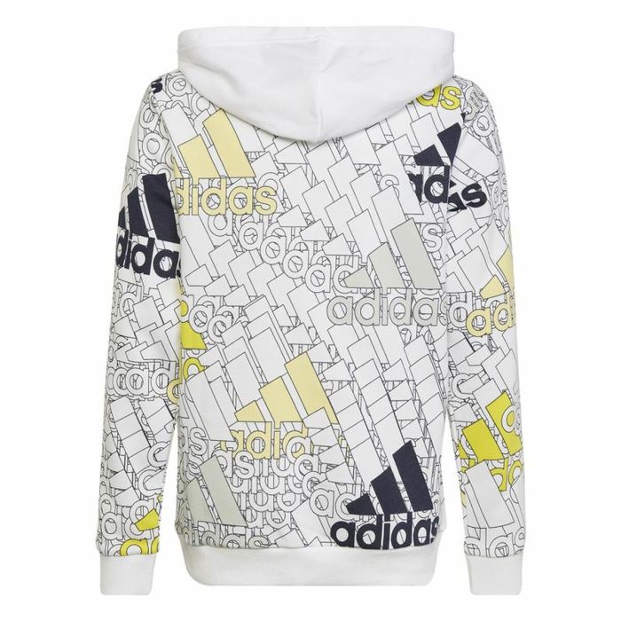 Sudadera con Capucha Unisex Adidas Brand Love Blanco 4