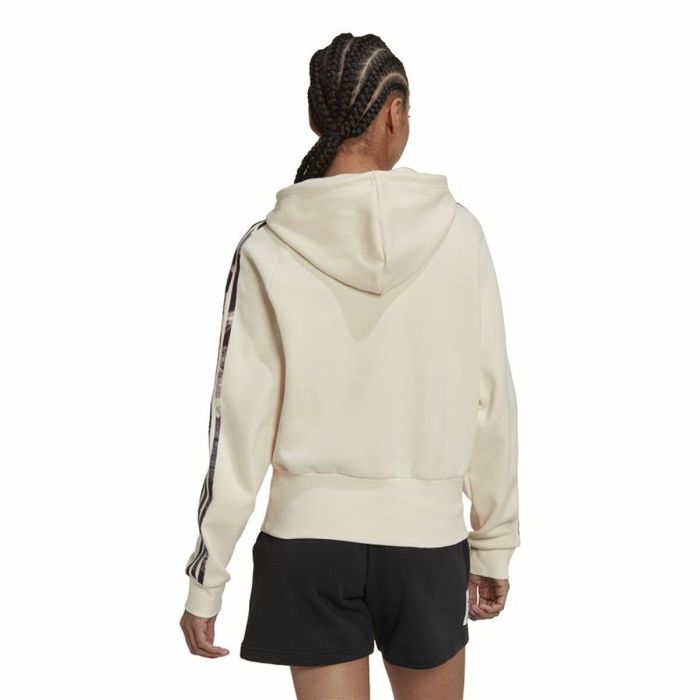 Sudadera con Capucha Mujer Adidas AllOver Print Beige 4