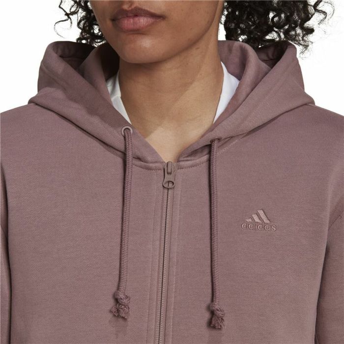 Sudadera con Capucha y Cremallera Mujer Adidas ALL SZN Fleece Café 1