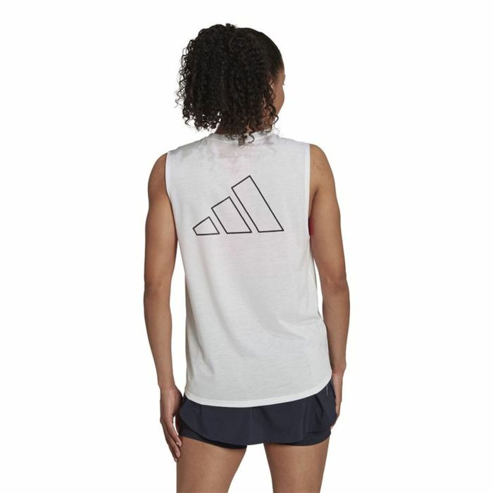 Camiseta para Mujer sin Mangas Adidas Muscle Run Icons Blanco 4