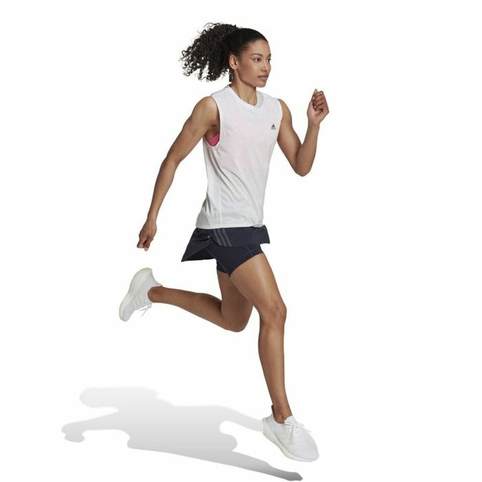 Camiseta para Mujer sin Mangas Adidas Muscle Run Icons Blanco 3