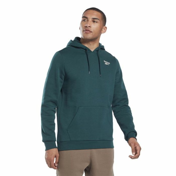 Sudadera con Capucha Hombre Reebok Identity Fleece Verde 5 Sudadera con Capucha Hombre Reebok Identity Fleece Verde 5