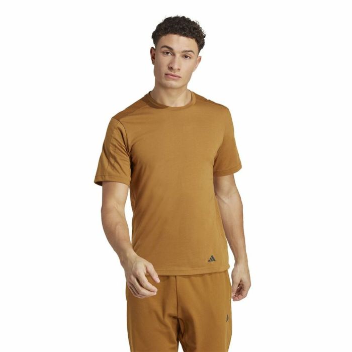 Camiseta de Manga Corta Hombre Adidas Yoga Base Marrón 6