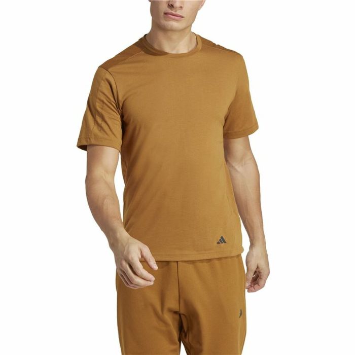 Camiseta de Manga Corta Hombre Adidas Yoga Base Marrón 5