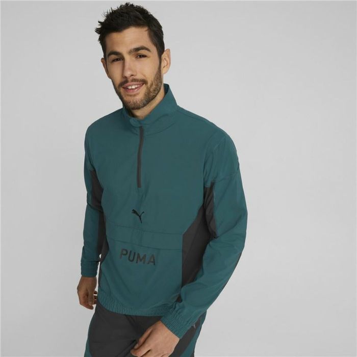 Sudadera sin Capucha Hombre Puma Fit Woven Training Verde 3