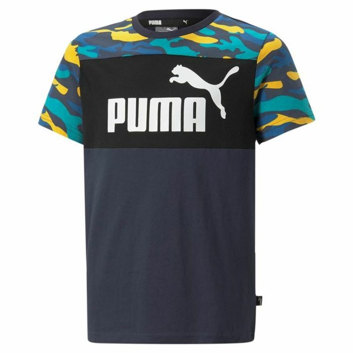 Camiseta de Manga Corta Infantil Puma Essentials+ Negro Camuflaje Niños 1